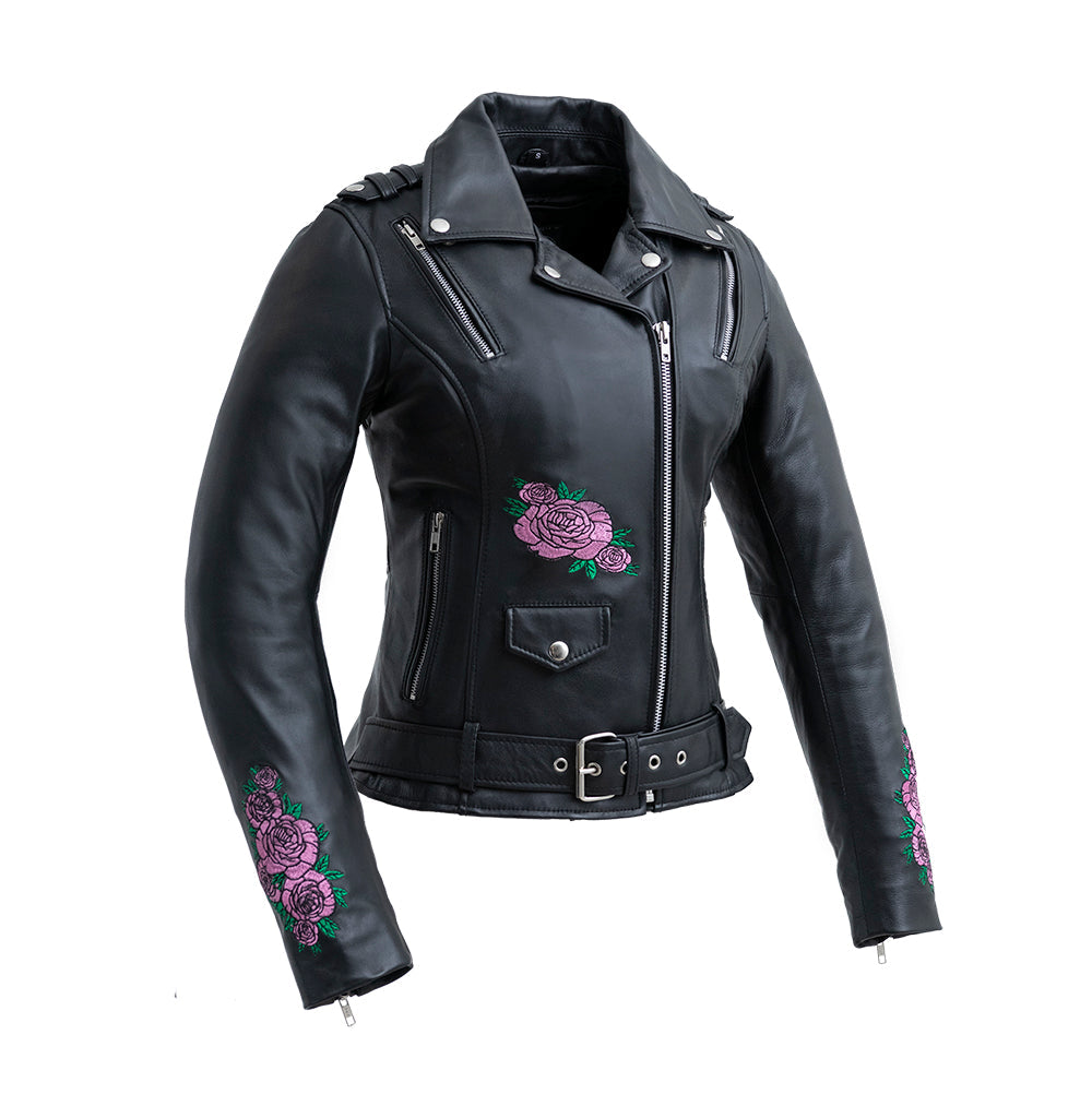 Bloom - Women's Leather Motorcycle Jacket Women's Leather Jacket First Manufacturing Company XS Black 