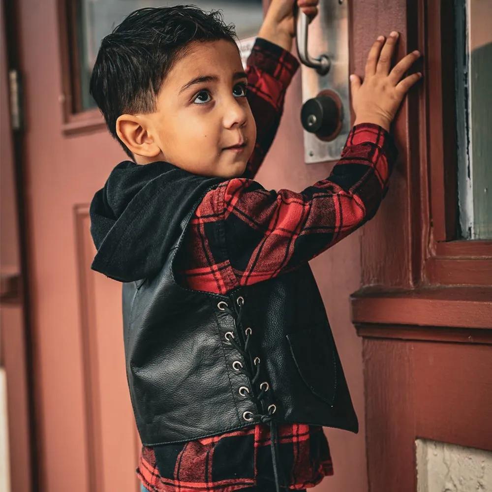 Boys Premium Leather Vest – Classic Style