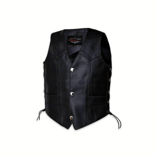 Boys Premium Leather Vest – Classic Style
