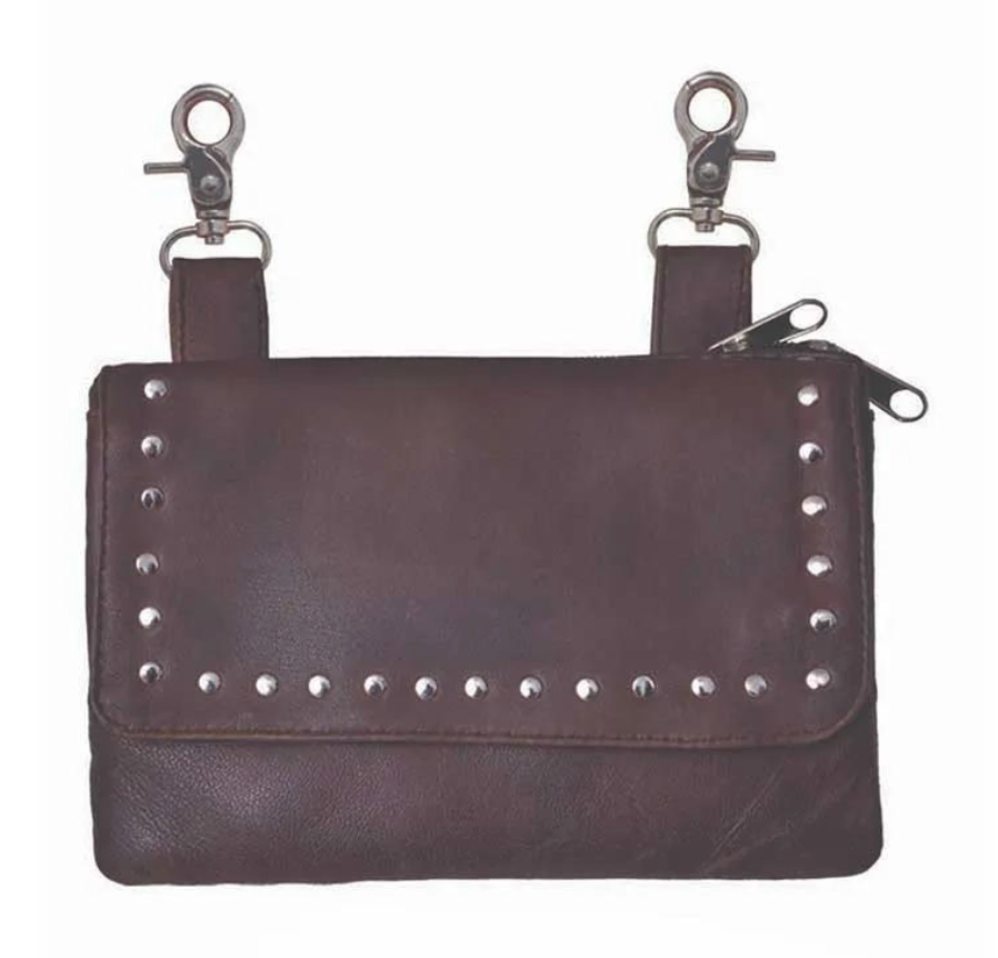 Women’s Cowhide Motorcycle Waist Clip on Bag