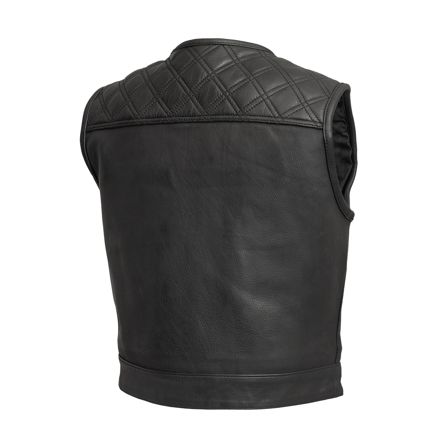 Shell Shock Men's Motorcycle Leather Vest (limited edition) Men's Leather Vest First Manufacturing Company   