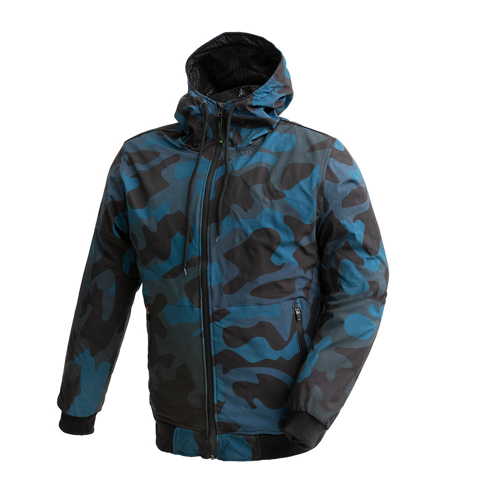 Reign Men's Breathable Rain Jacket with Armor Men's Rain Jacket First Manufacturing Company Blue Camo S 