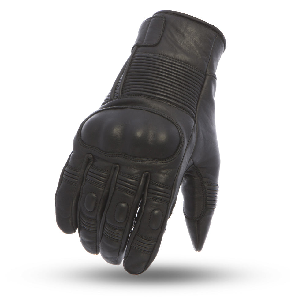 Cascade Men's Leather Motorcycle Gloves Men's Gloves First Manufacturing Company XS Black 