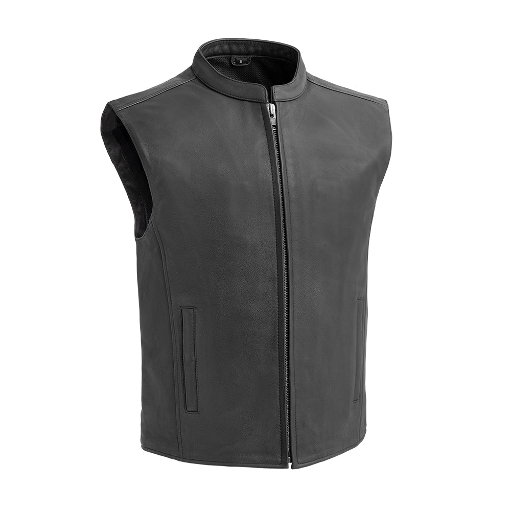 Club House Men's Leather Motorcycle Vest Men's Leather Vest First Manufacturing Company S  