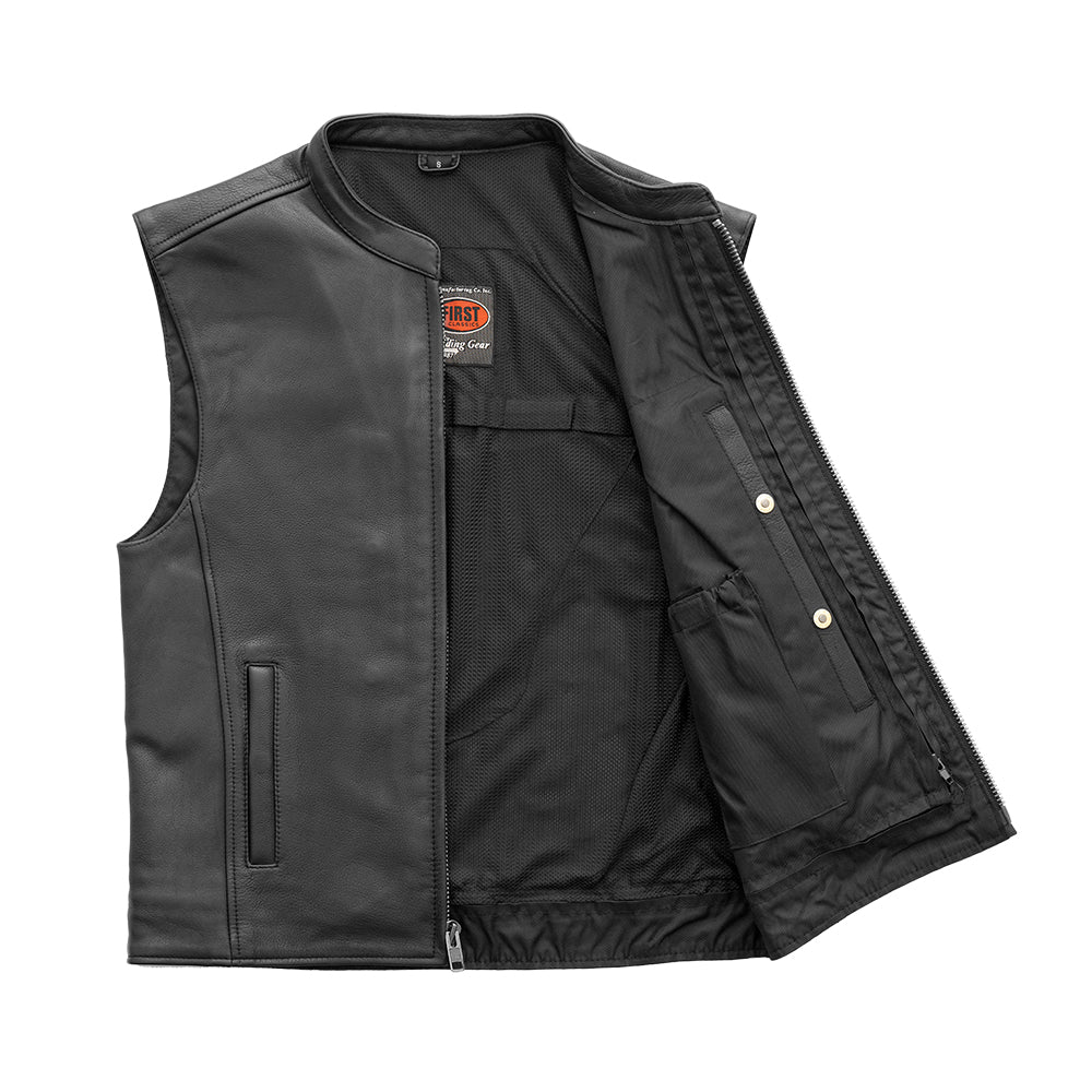 Club House Men's Leather Motorcycle Vest Men's Leather Vest First Manufacturing Company   