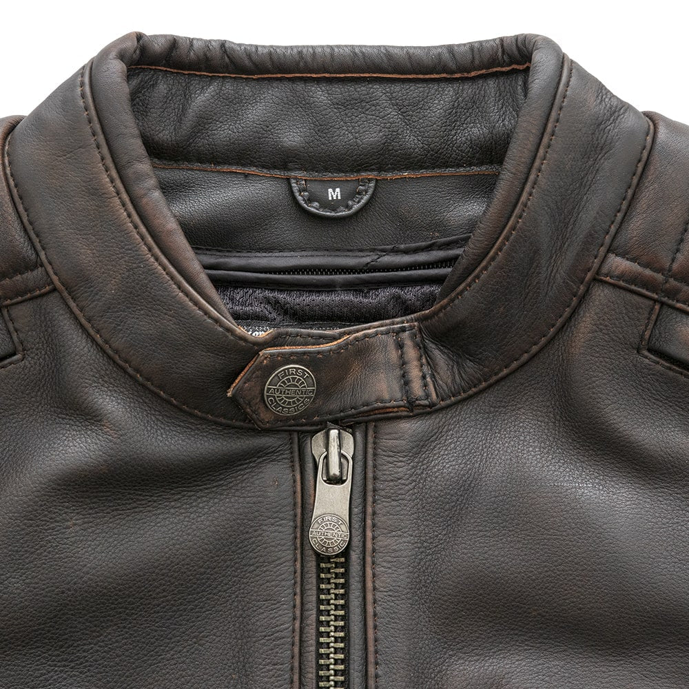 Crusader Men's Motorcycle Leather Jacket Men's Leather Jacket First Manufacturing Company   