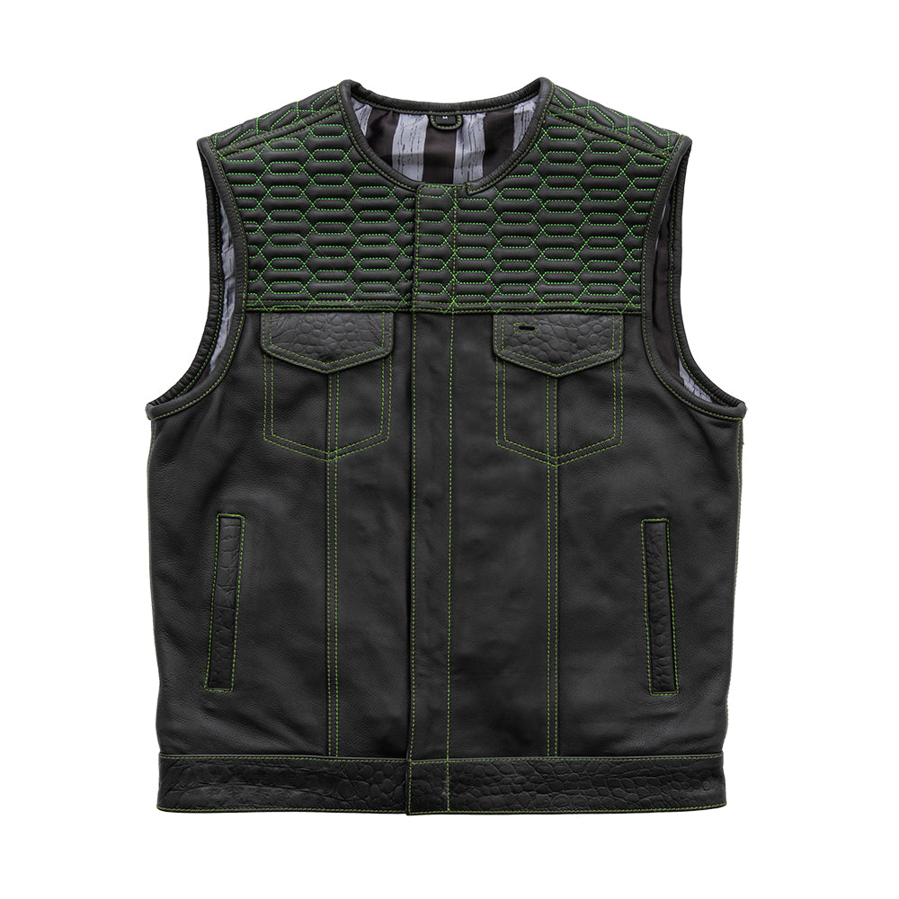 Crysis - Men's Leather Motorcycle Vest - Limited Edition Factory Customs First Manufacturing Company S  