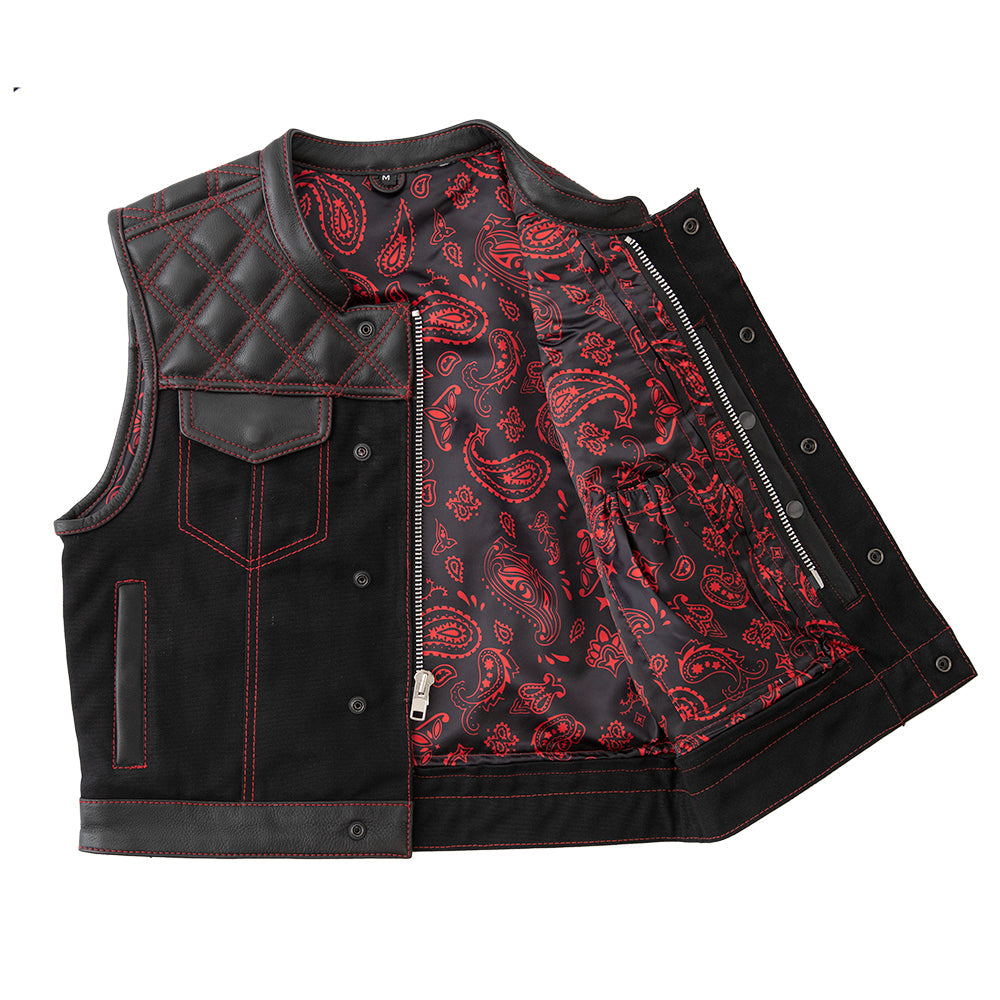 Demon - Men's Club Style Leather Vest - Limited Edition Factory Customs First Manufacturing Company   