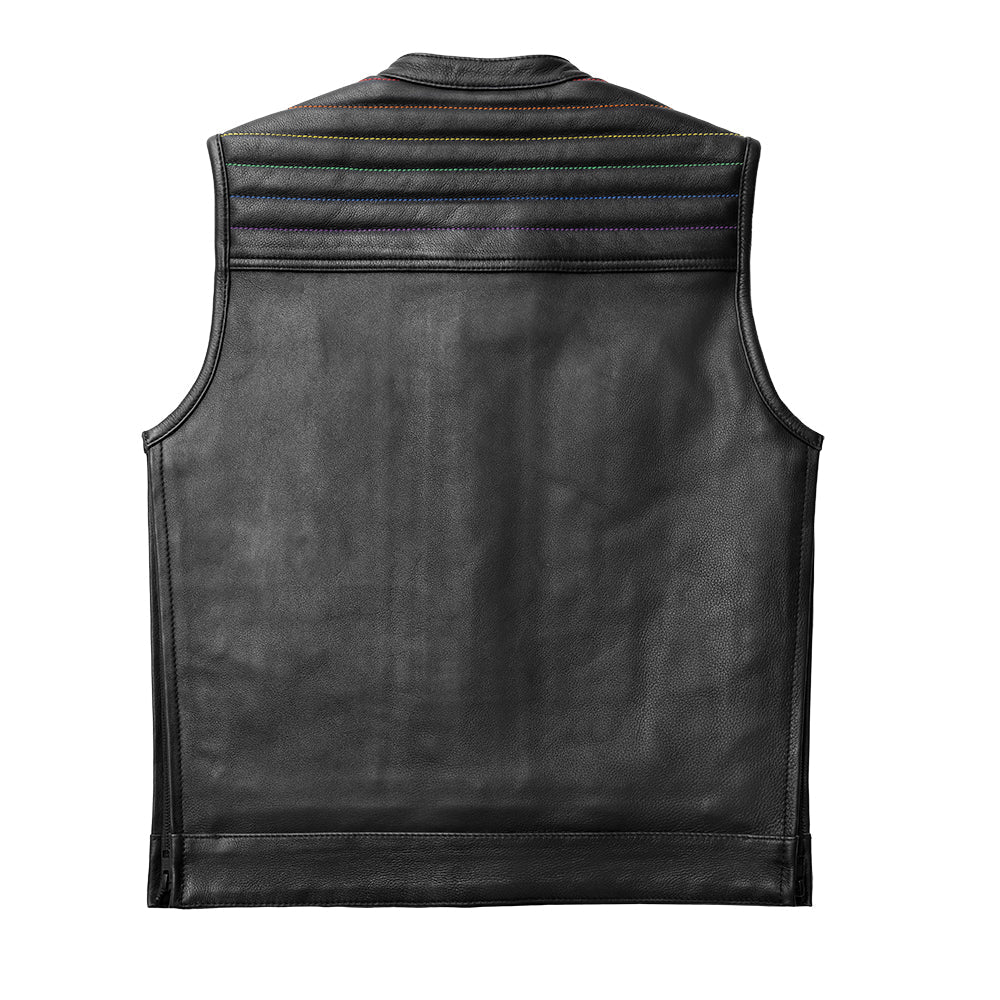 Dio - Men's Leather Motorcycle Vest - Limited Edition Factory Customs First Manufacturing Company   