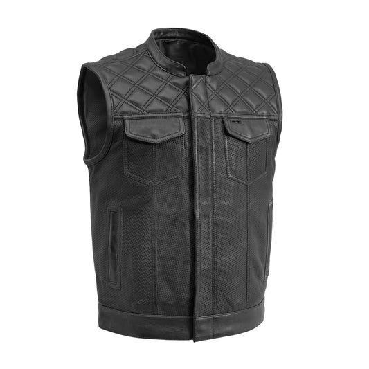 Downside Perforated Men's Motorcycle Leather Vest