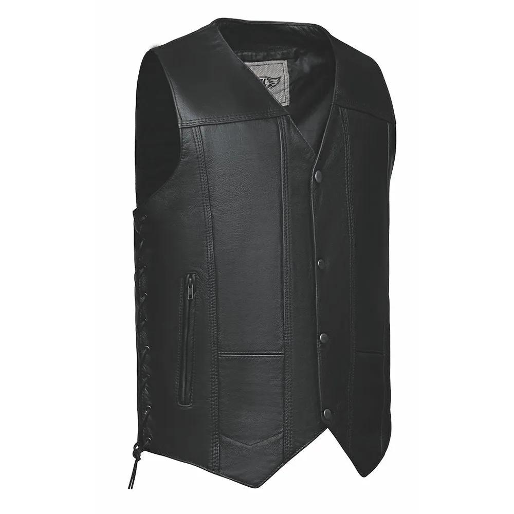 El Paso - Mens 10-Pocket Leather Vest