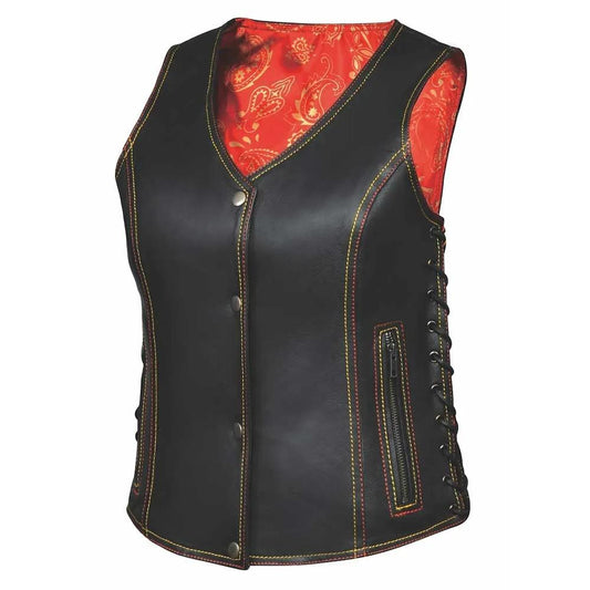 Ember - Ladies Red & Gold Paisley Liner Vest