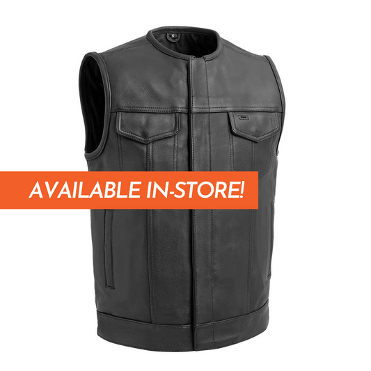 Highside Men's Motorcycle Leather Vest - Extreme Biker Leather