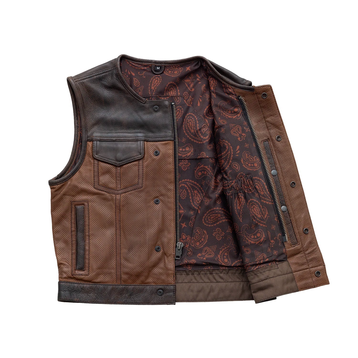 Lowside Gunner Men's Perforated Leather Vest Men's Leather Vest First Manufacturing Company   