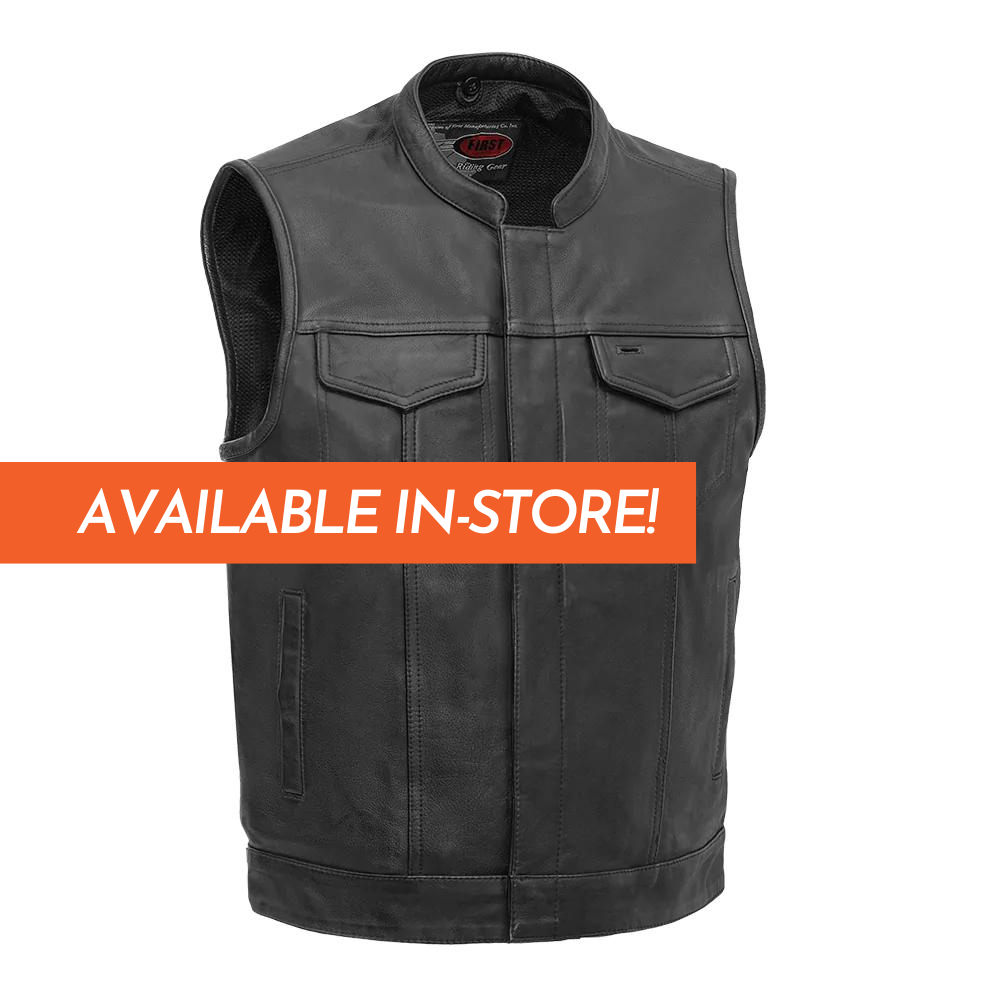 Sharp Shooter Men's Motorcycle Leather Vest - Extreme Biker Leather