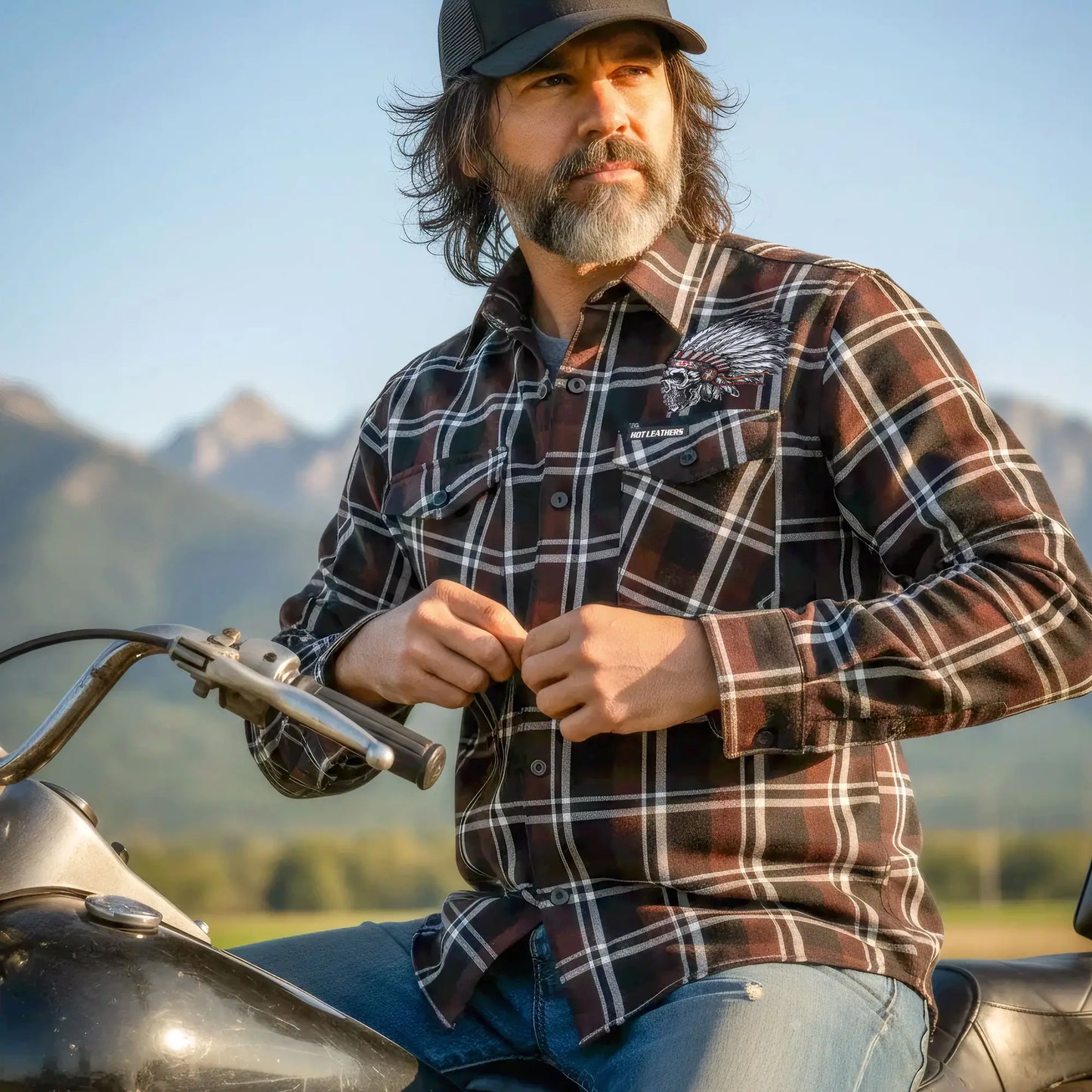 Hot Leathers FLM2109 Men's 'Headdress' Flannel Long Sleeve Shirt