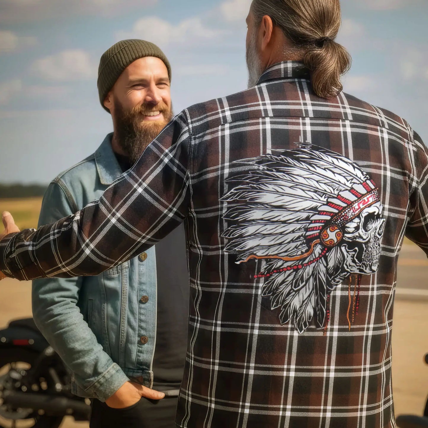 Hot Leathers FLM2109 Men's 'Headdress' Flannel Long Sleeve Shirt