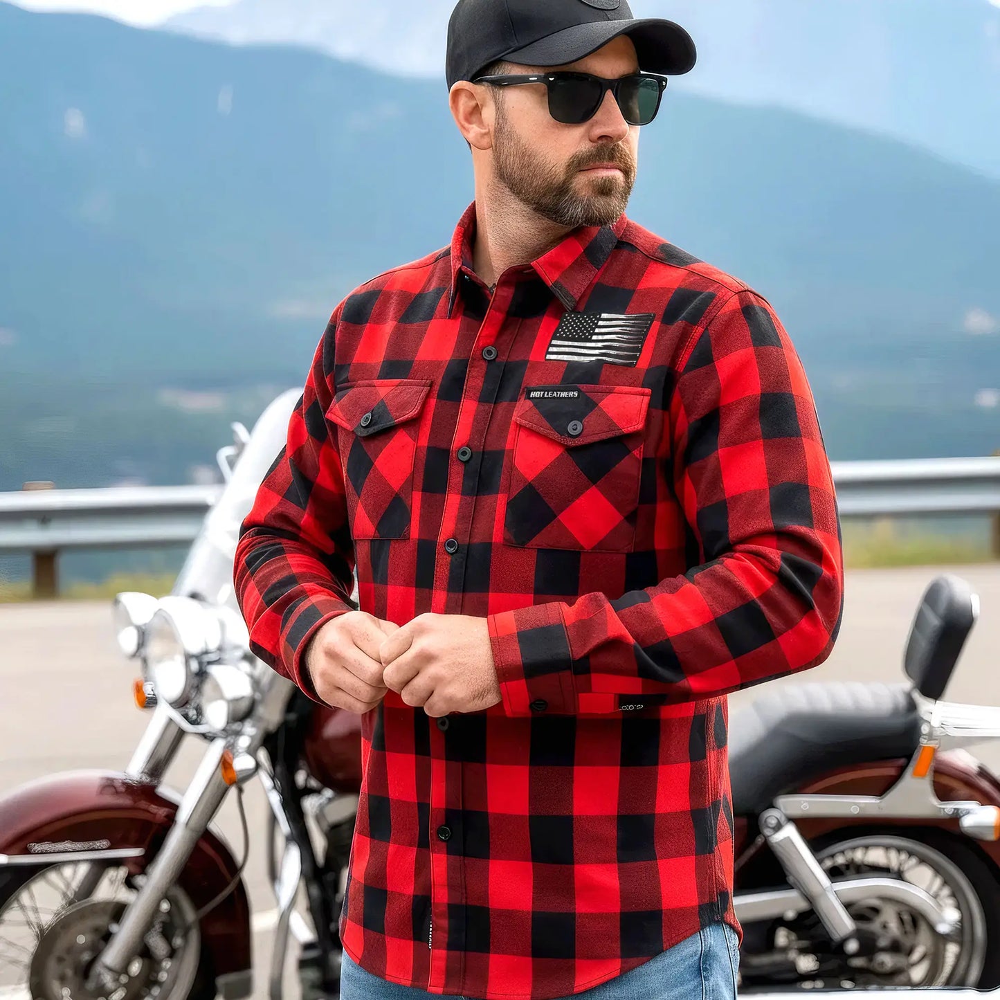 Hot Leathers FLM2110 Men's 'Bullets' Flannel Long Sleeve Shirt