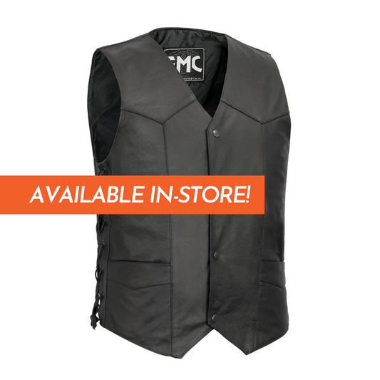 Carbine Men's Western Style Leather Motorcycle Vest - Extreme Biker Leather