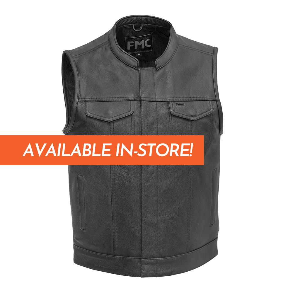 Blaster Men's Leather Motorcycle Vest - Extreme Biker Leather