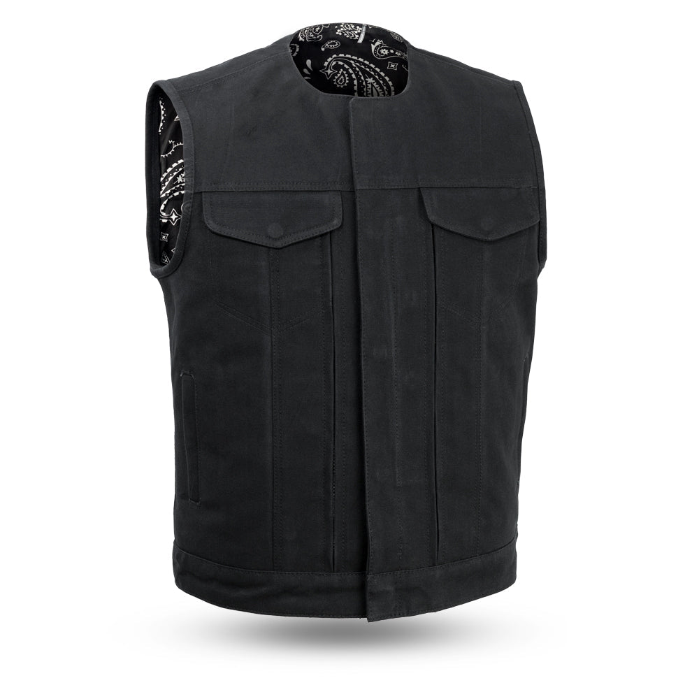 Fairfax V2 Men's Motorcycle Canvas Vest Men's Canvas Vests First Manufacturing Company S  