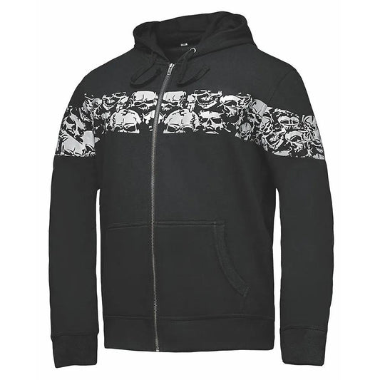 Ghost - Mens Reflective Skull Graphic Motorcycle Hoodie