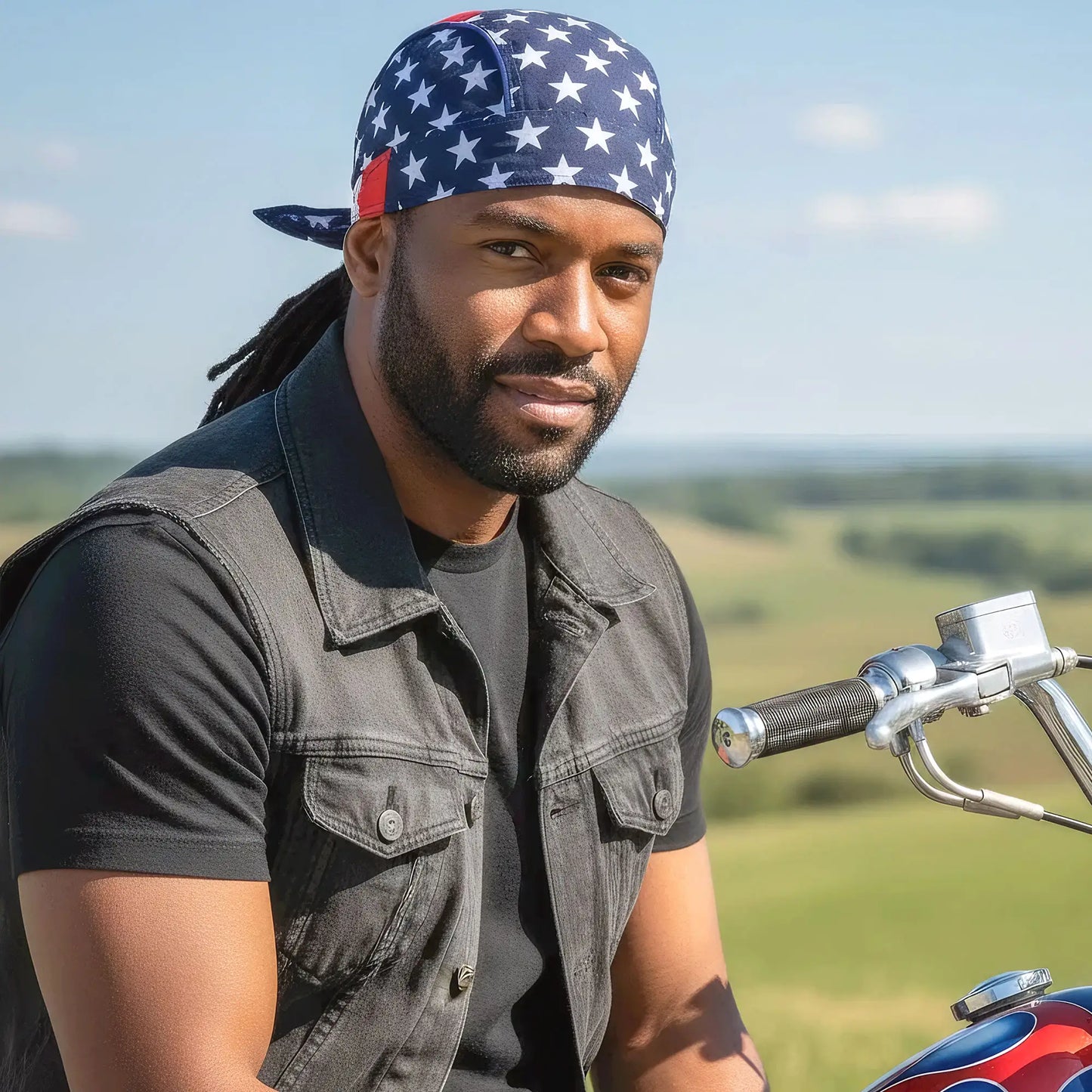 Hot Leathers American Flag Headwrap HWH1030