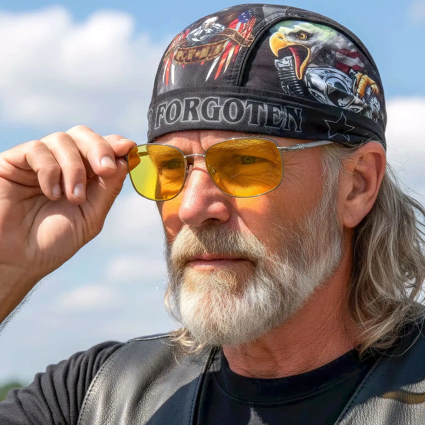 Hot Leathers Born Free Eagle POW Lightweight Headwrap HWH1053