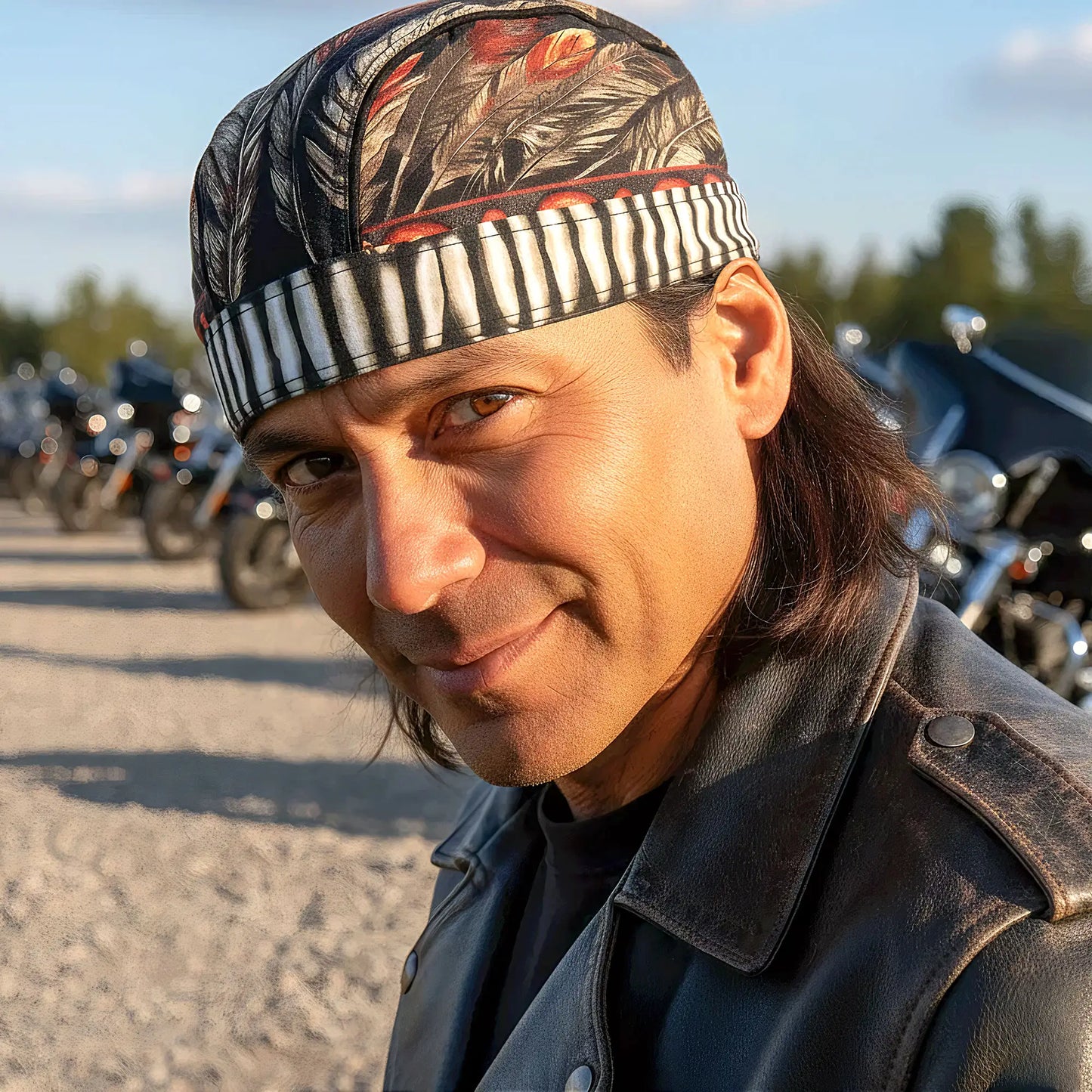 Hot Leathers Native American Headdress Premium Lightweight Headwrap HWH1065