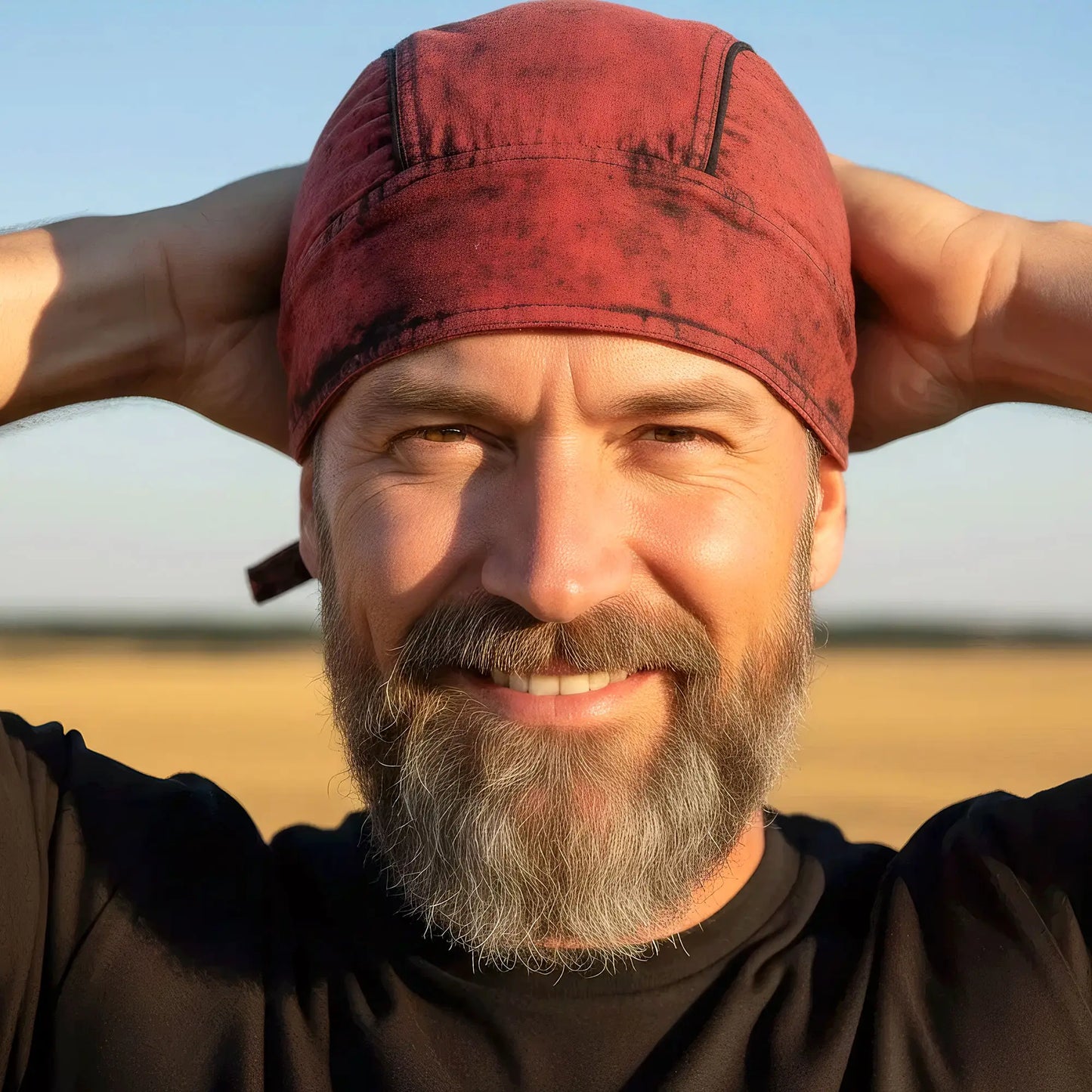 Hot Leathers Rust Dye Denim Lightweight Headwrap HWH1106