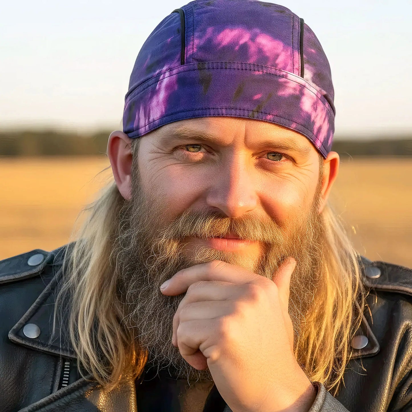 Hot Leathers Purple Tie-Dye 2 Lightweight Headwrap HWH1118