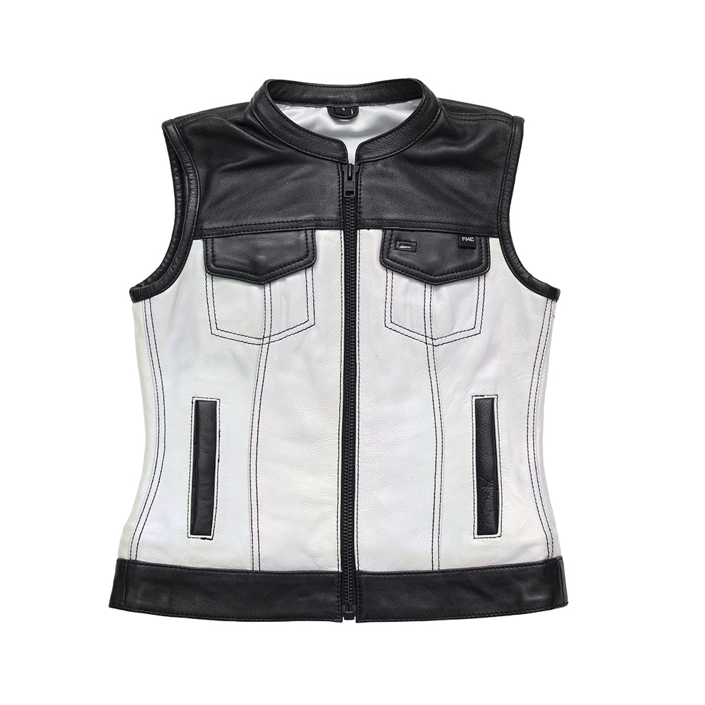 Halo Women's Club Style Motorcycle Leather Vest - Limited Edition Factory Customs First Manufacturing Company   