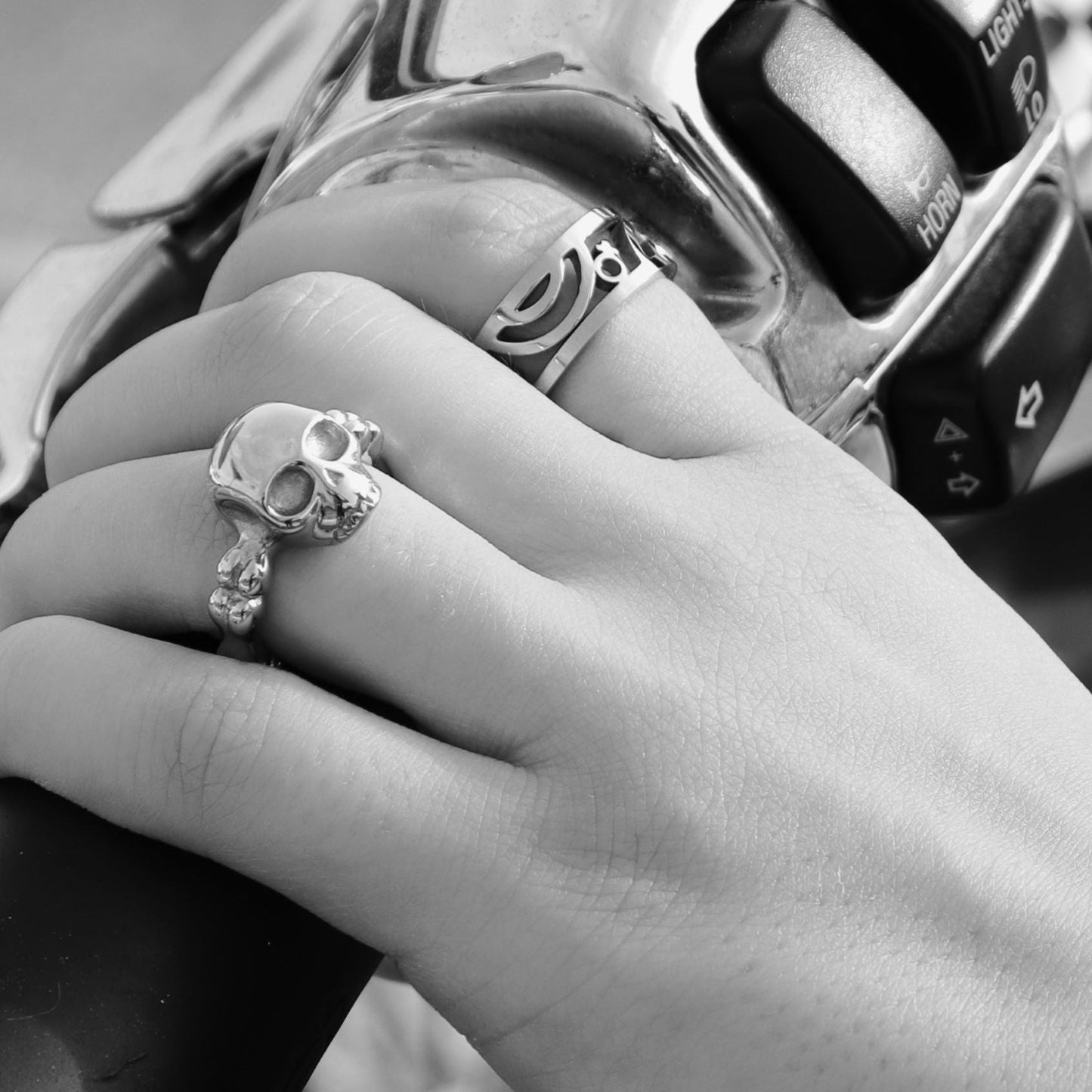 Stainless Steel Skull And Bones Unisex Ring