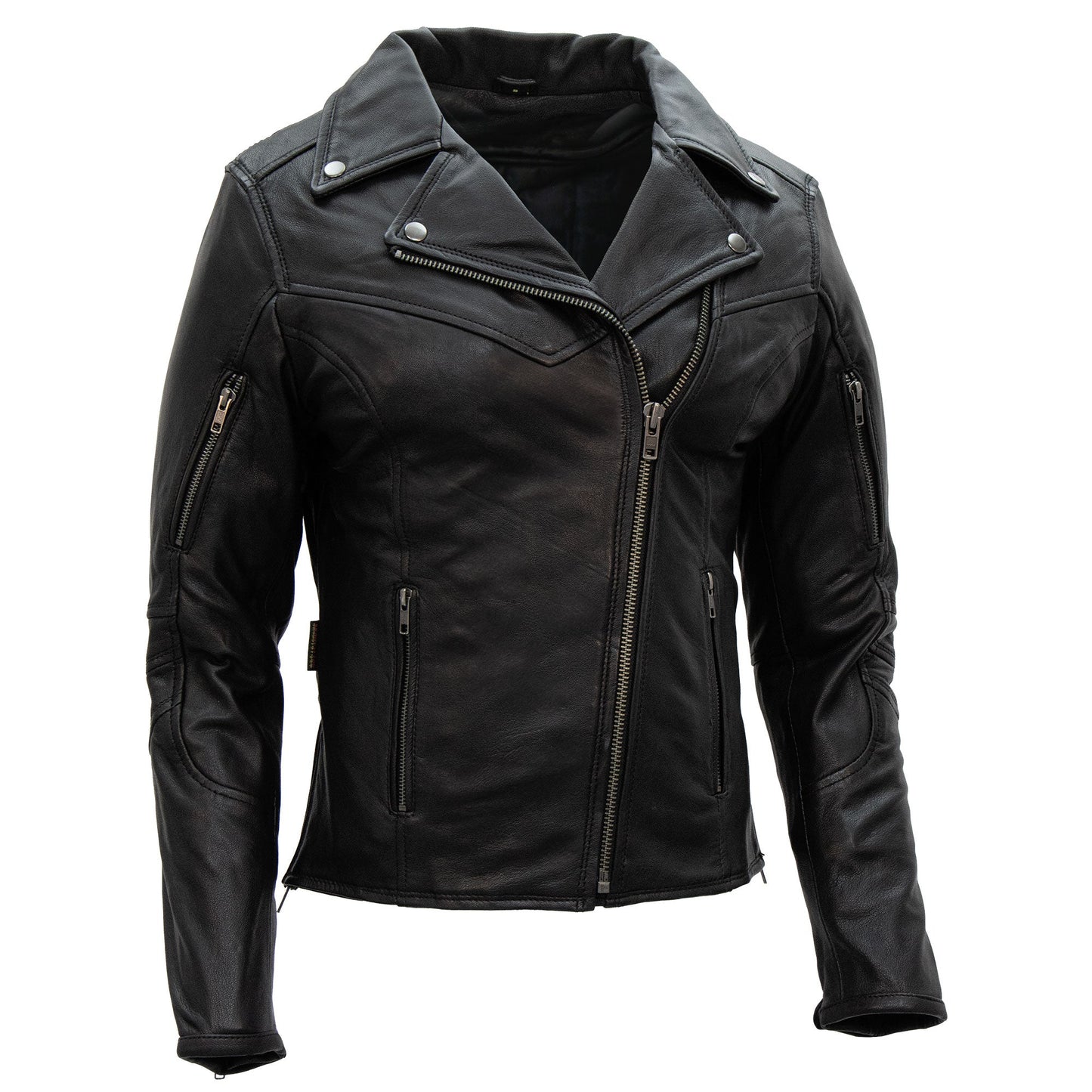 Hot Leathers JKL1029 Ladies Leather Motorcycle Concealed carry Biker Jacket with Vents and Side Zippers