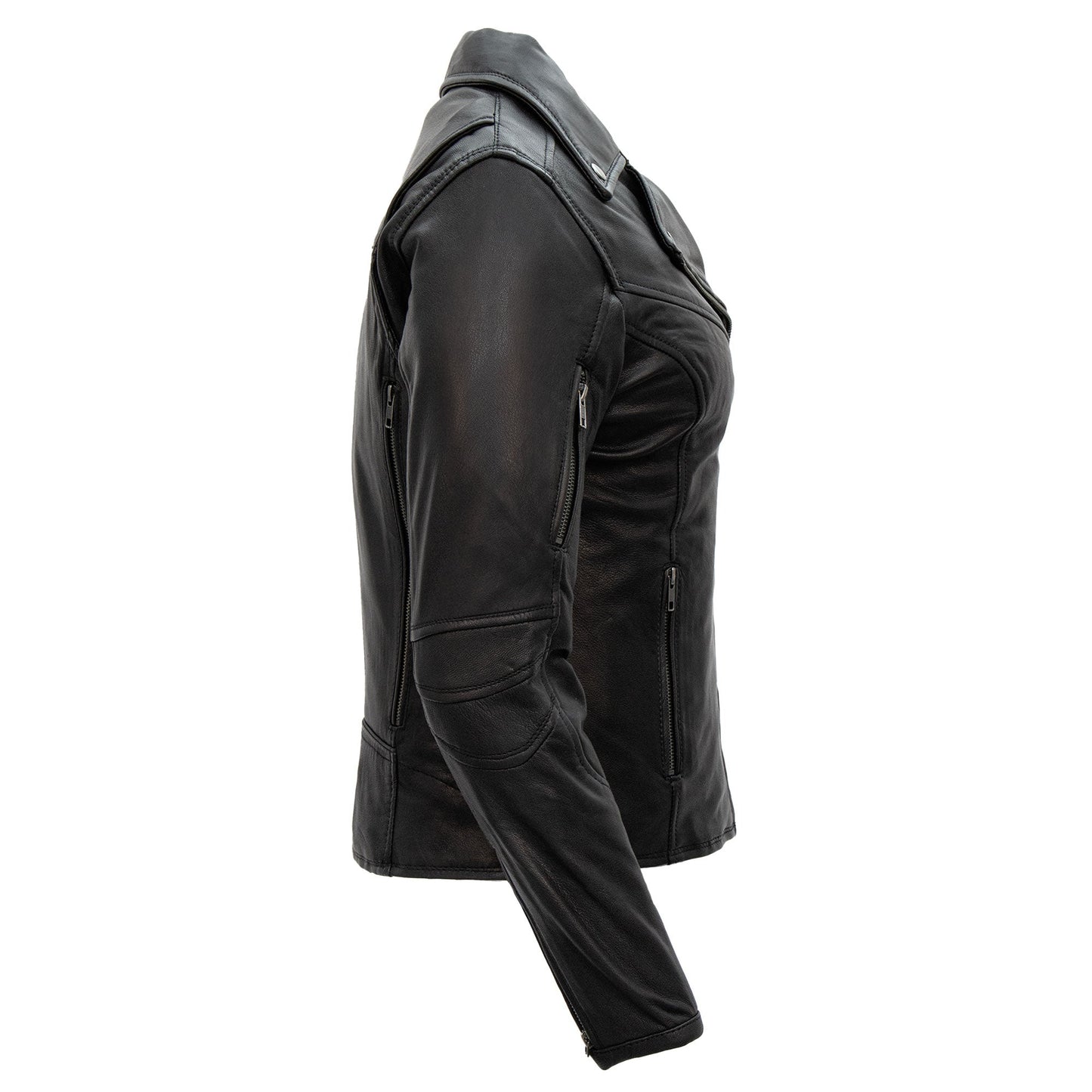 Hot Leathers JKL1029 Ladies Leather Motorcycle Concealed carry Biker Jacket with Vents and Side Zippers