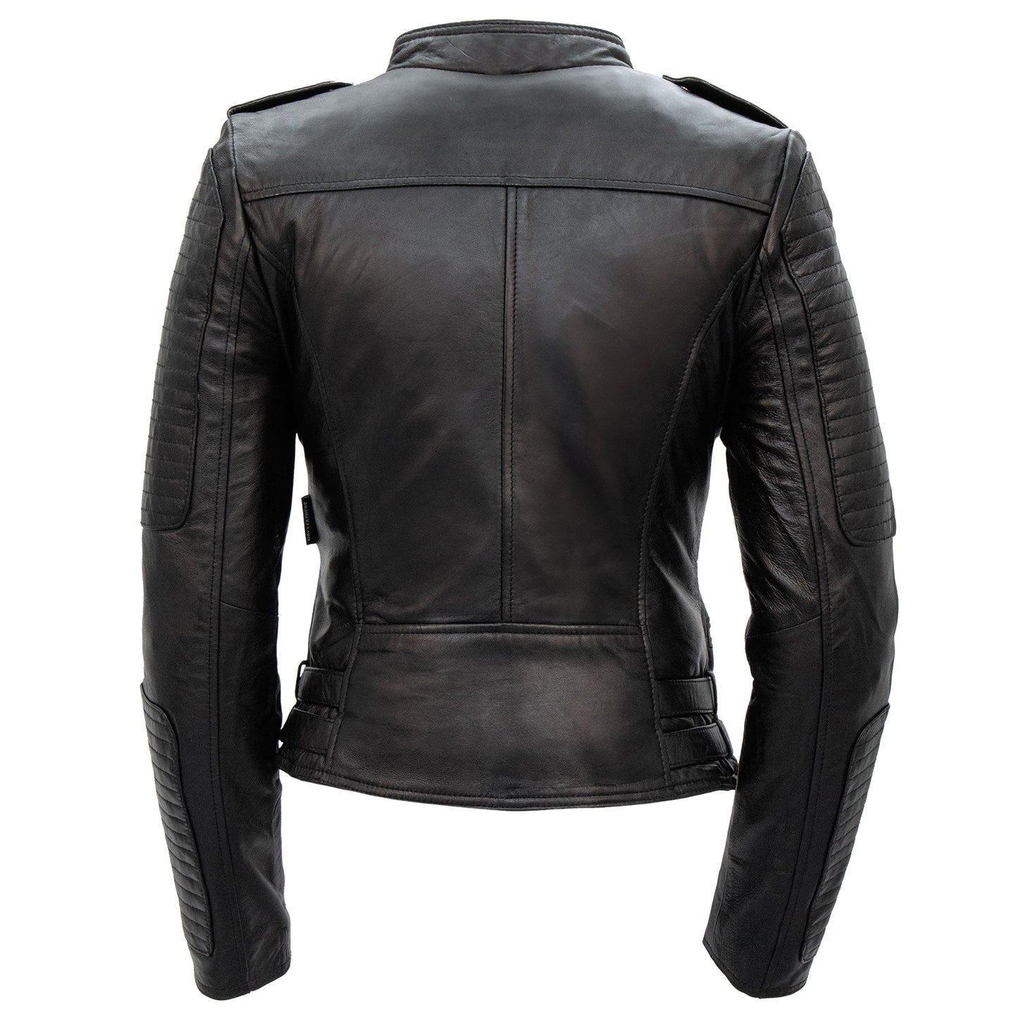 Hot Leathers JKL1030 Ladies Lightweight Motorcycle Black Leather Biker Jacket with Side Buckles