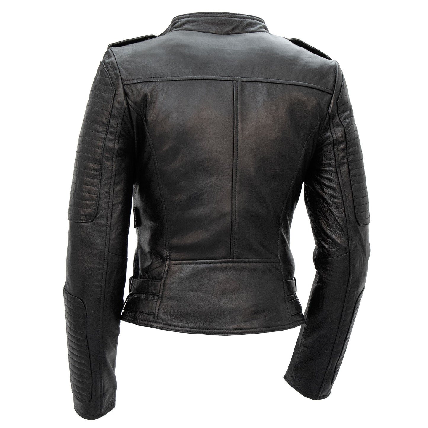 Hot Leathers JKL1030 Ladies Lightweight Motorcycle Black Leather Biker Jacket with Side Buckles
