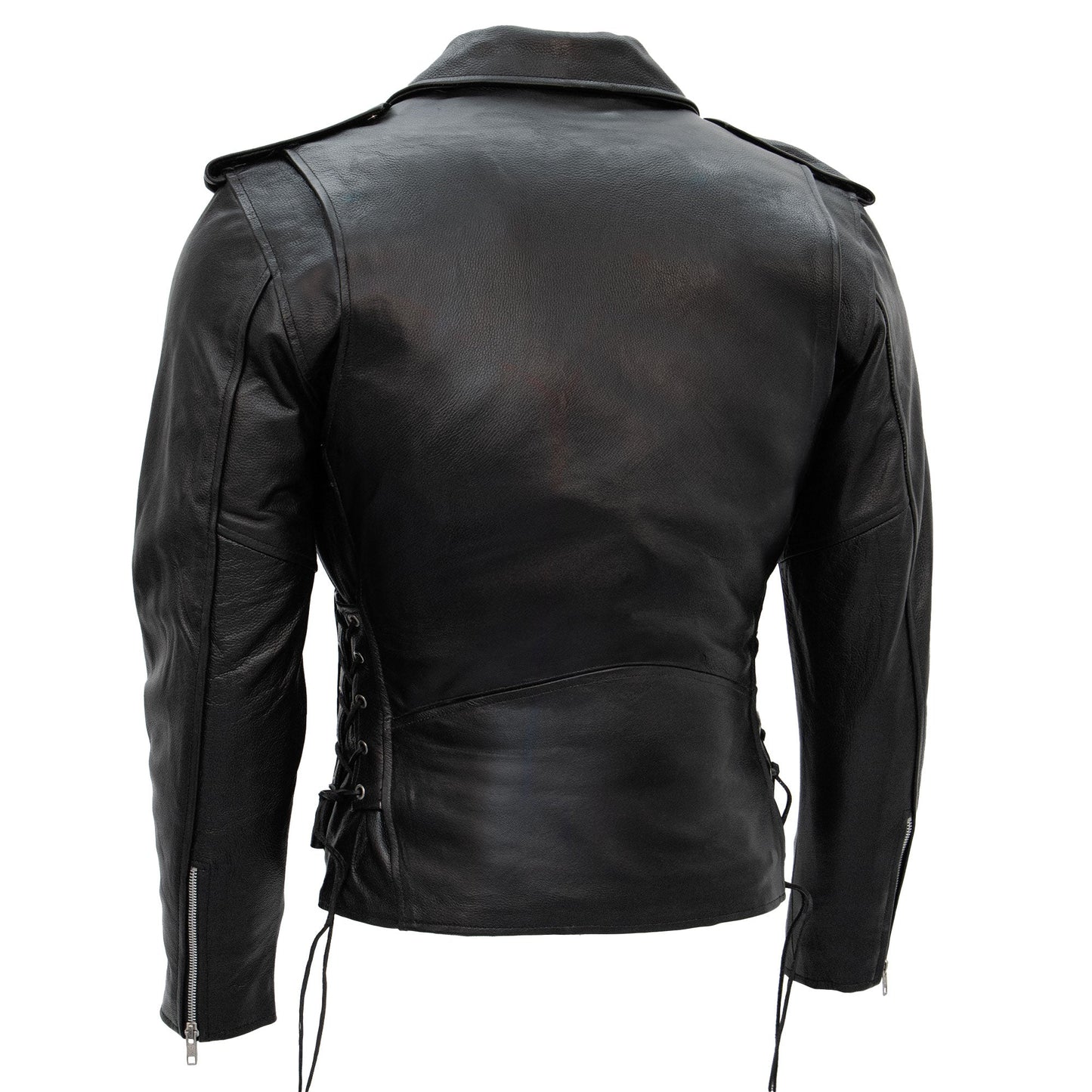 Hot Leathers JKM1002 Classic Men’s Motorcycle Leather Jacket with Zip Out Lining