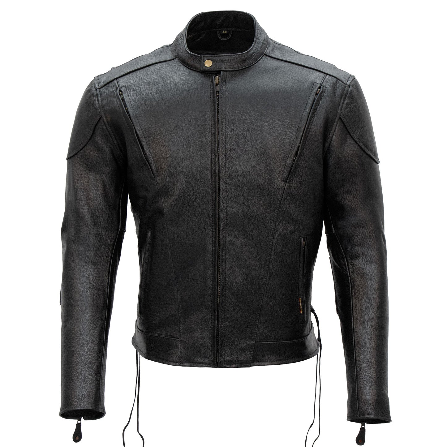 Hot Leathers JKM1010 Men's Motorcycle Vented Leather Biker Jacket