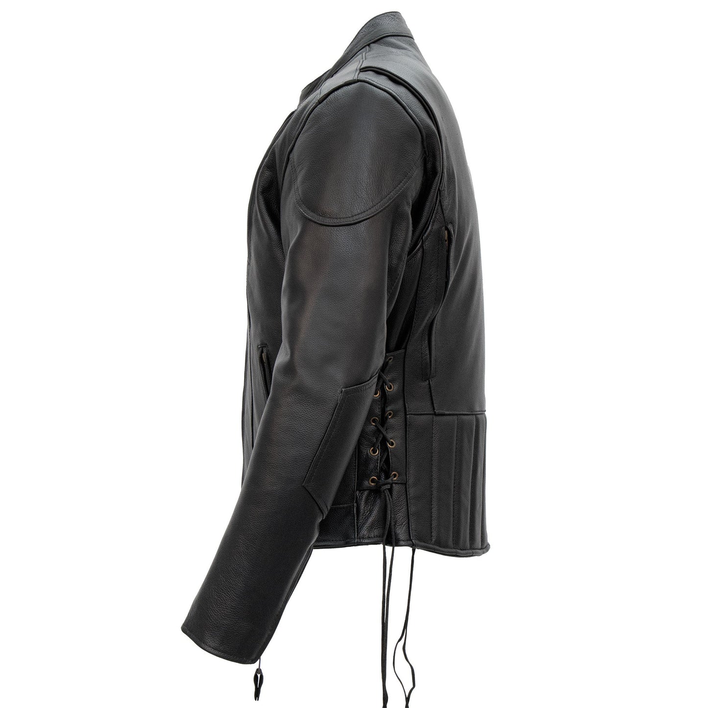 Hot Leathers JKM1010 Men's Motorcycle Vented Leather Biker Jacket