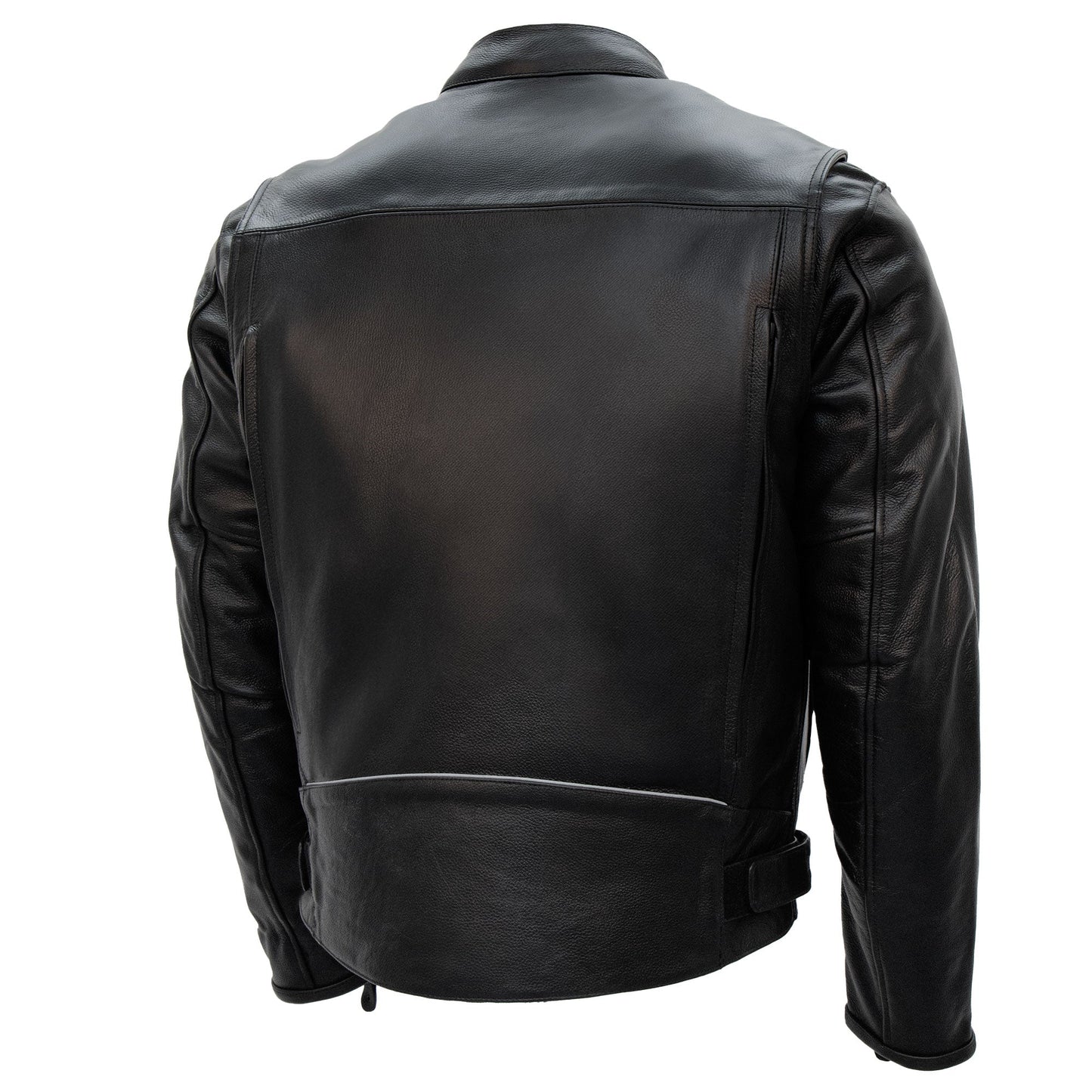 Hot Leathers JKM1021 Men's Black Leather Motorcycle Biker Carry and Conceal Vented Scooter Jacket
