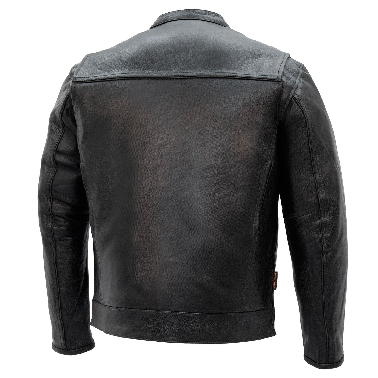 Hot Leathers JKM1028 Men's Black Leather Motorcycle style Biker Jacket with Zip Out Lining