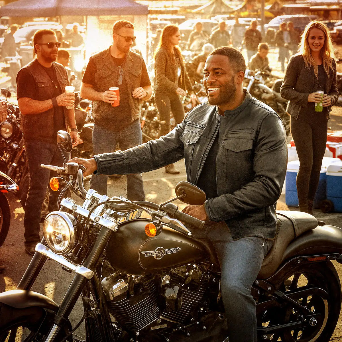 Hot Leathers JKM1028 Men's Black Leather Motorcycle style Biker Jacket with Zip Out Lining