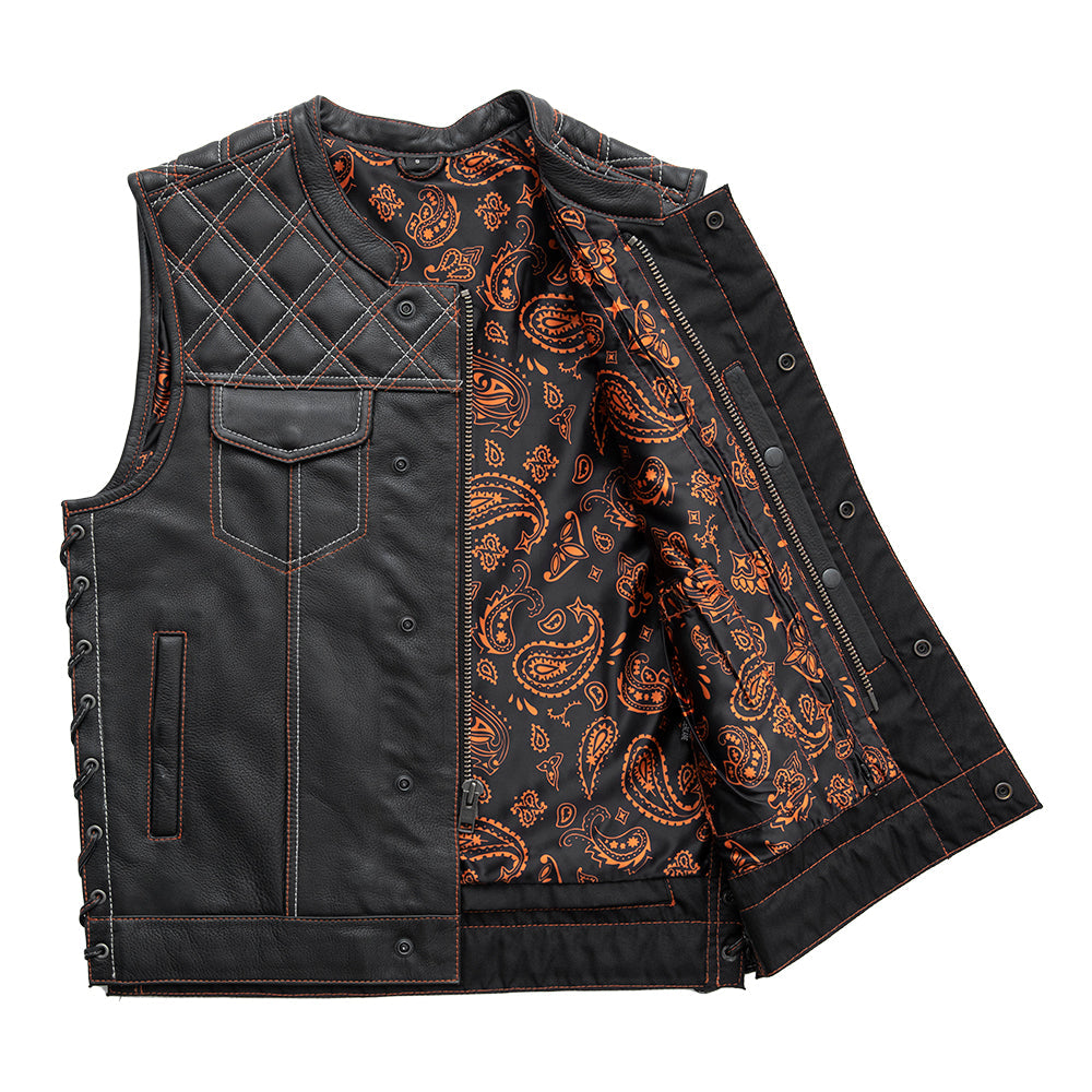 Jack - Men's Leather Motorcycle Vest Factory Customs First Manufacturing Company   