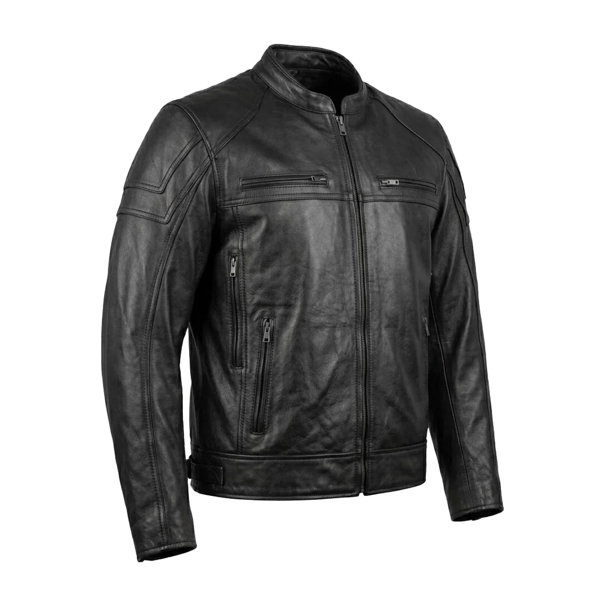 Ace - Ultra Men's Black Leather Motorcycle Jacket
