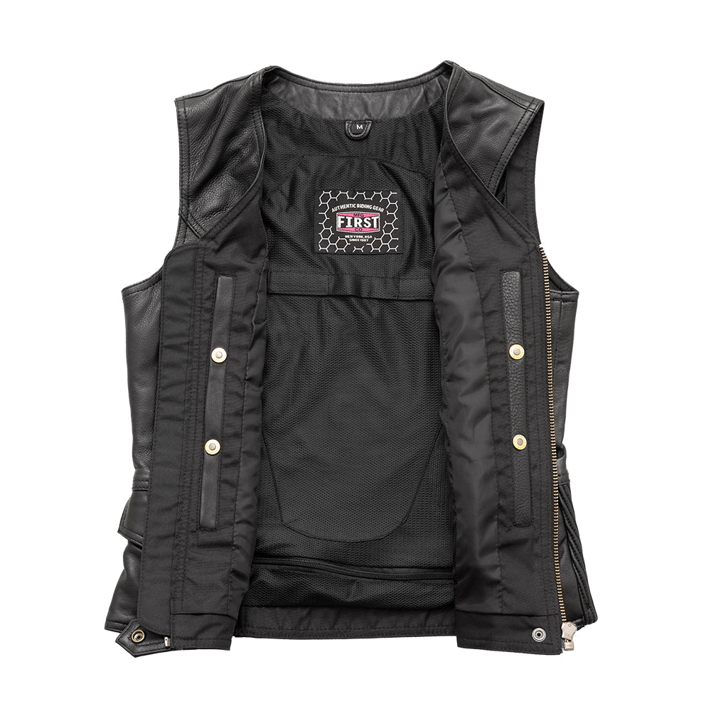 Lolita - Women's Motorcycle Leather Vest Women's Leather Vest First Manufacturing Company   