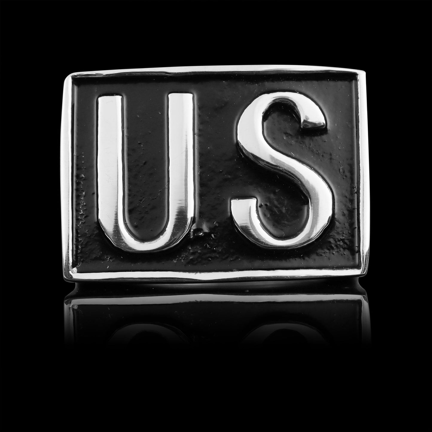 Stainless Steel United States "US" Insignia Signet Ring