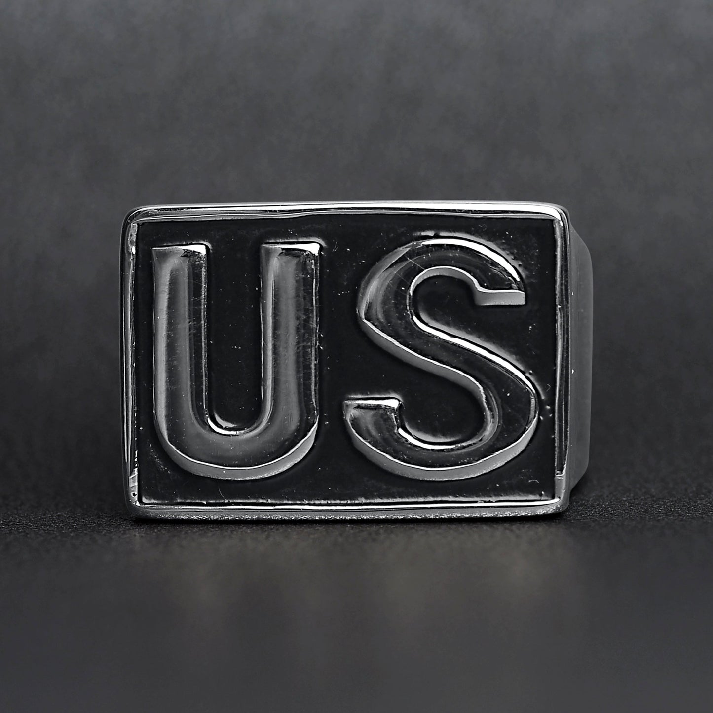 Stainless Steel United States "US" Insignia Signet Ring
