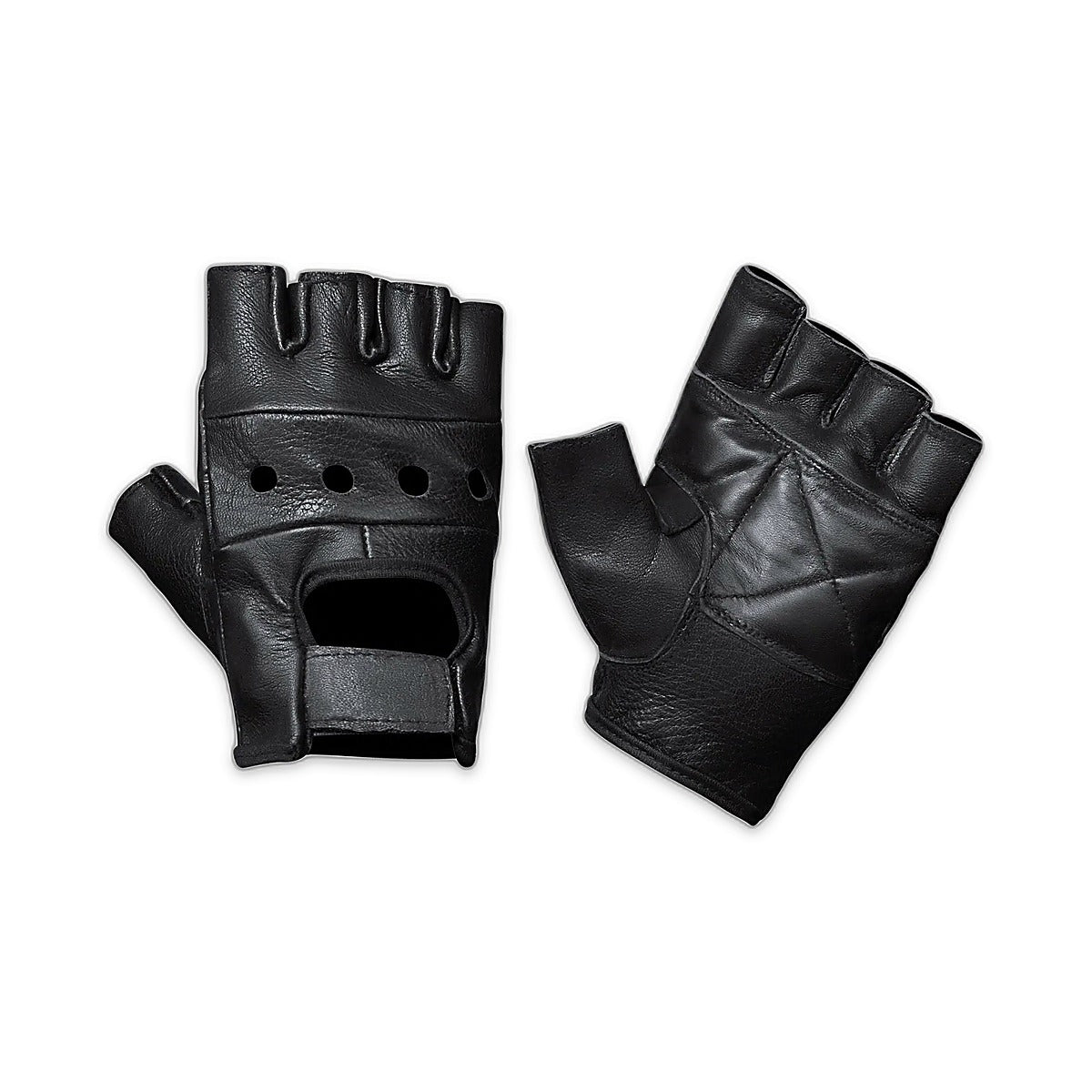 Gripshield - Men's Leather Motorcycle Fingerless Gloves