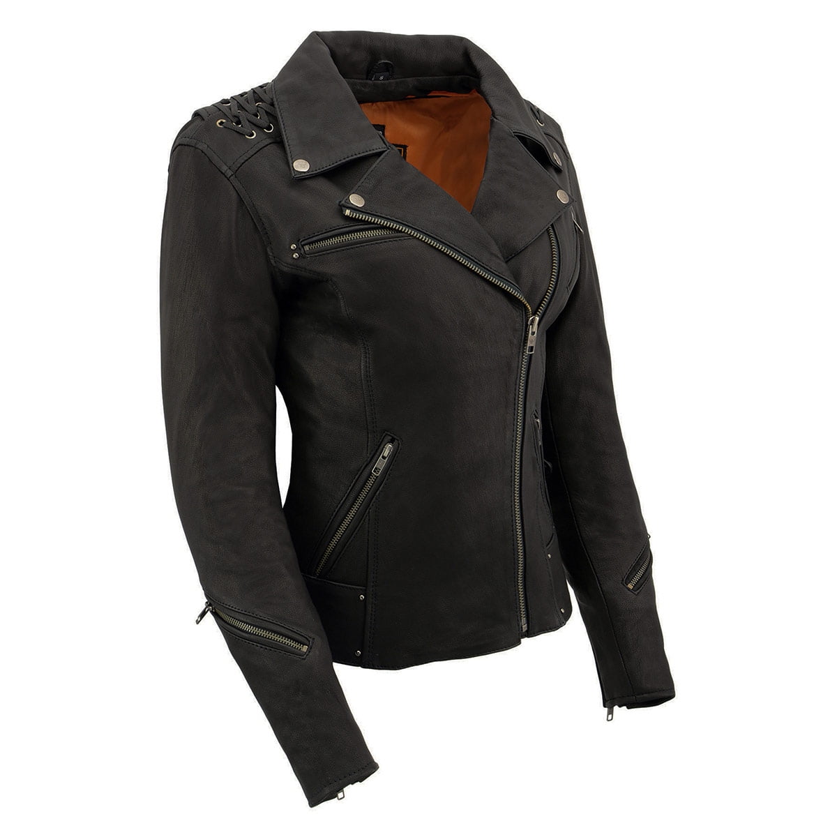 Milwaukee Leather MLL2525 Women's Black Leather Lightweight Lace